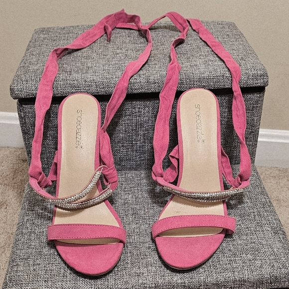 Shoe Dazzle Pink Rhinestone Heels - Picture 2 of 5